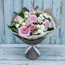 Букет цветов из:  Герберы, Альстромерии и Хризантемы в Среднеуральске