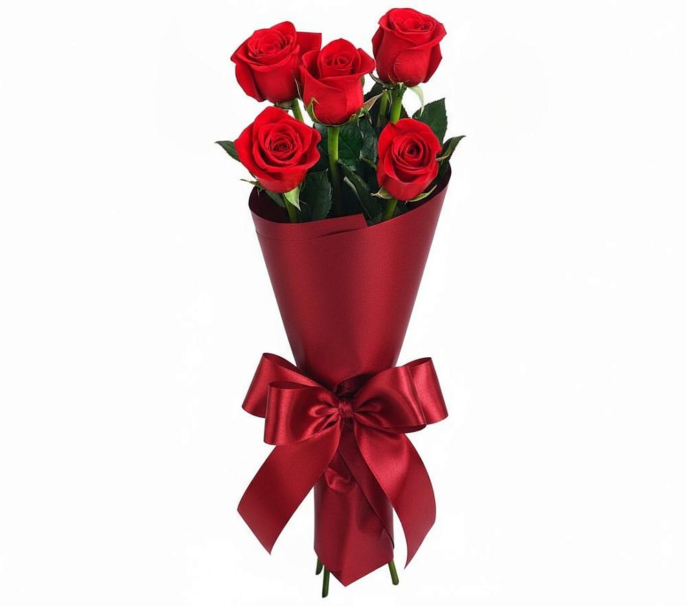 Букет 5 Красных роз Эдлесс Лав в Среднеуральске