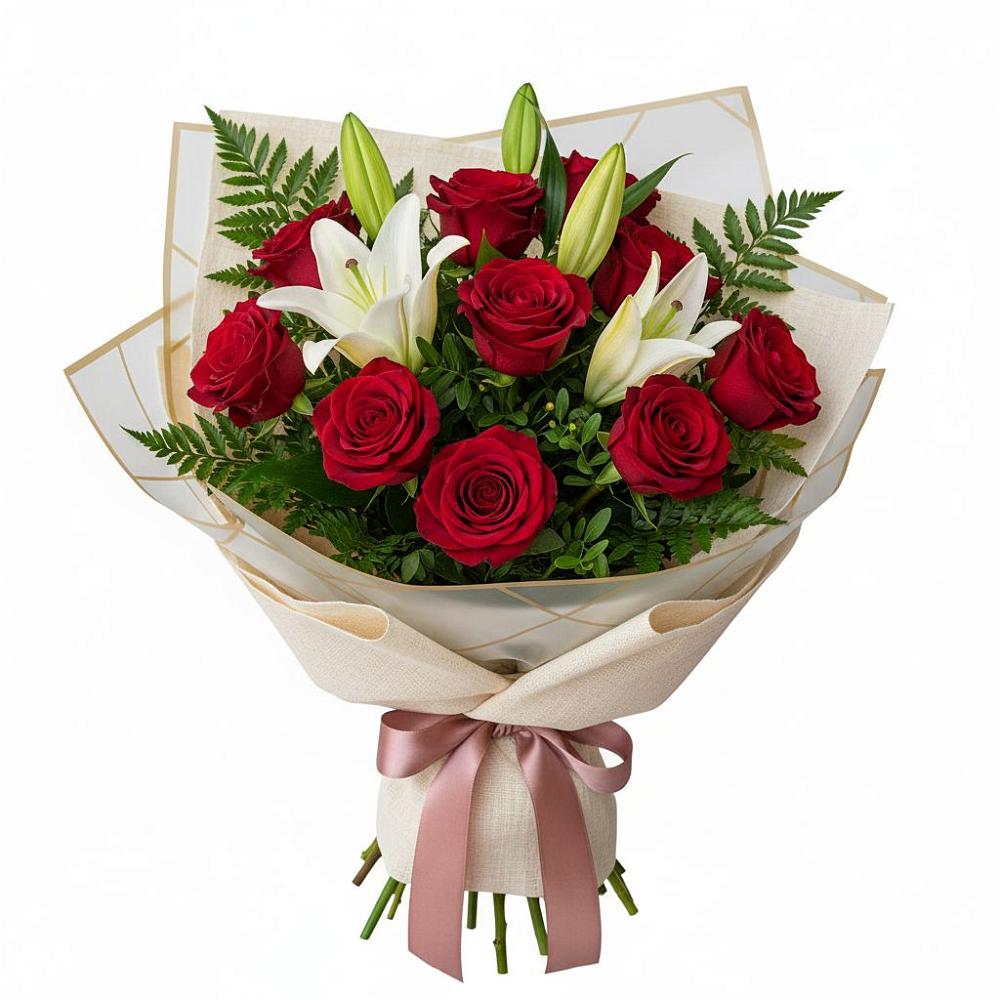 Букет цветов из: Лилии и Розы в Среднеуральске