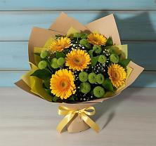 Букет цветов из:  Герберы и Хризантемы в Среднеуральске