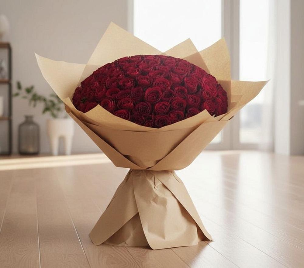 Букет 101 Красная роза в Среднеуральске