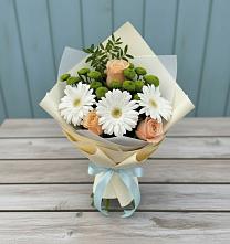 Букет цветов из:  Герберы, Розы и Хризантемы #REPLACE_PRED# Среднеуральске