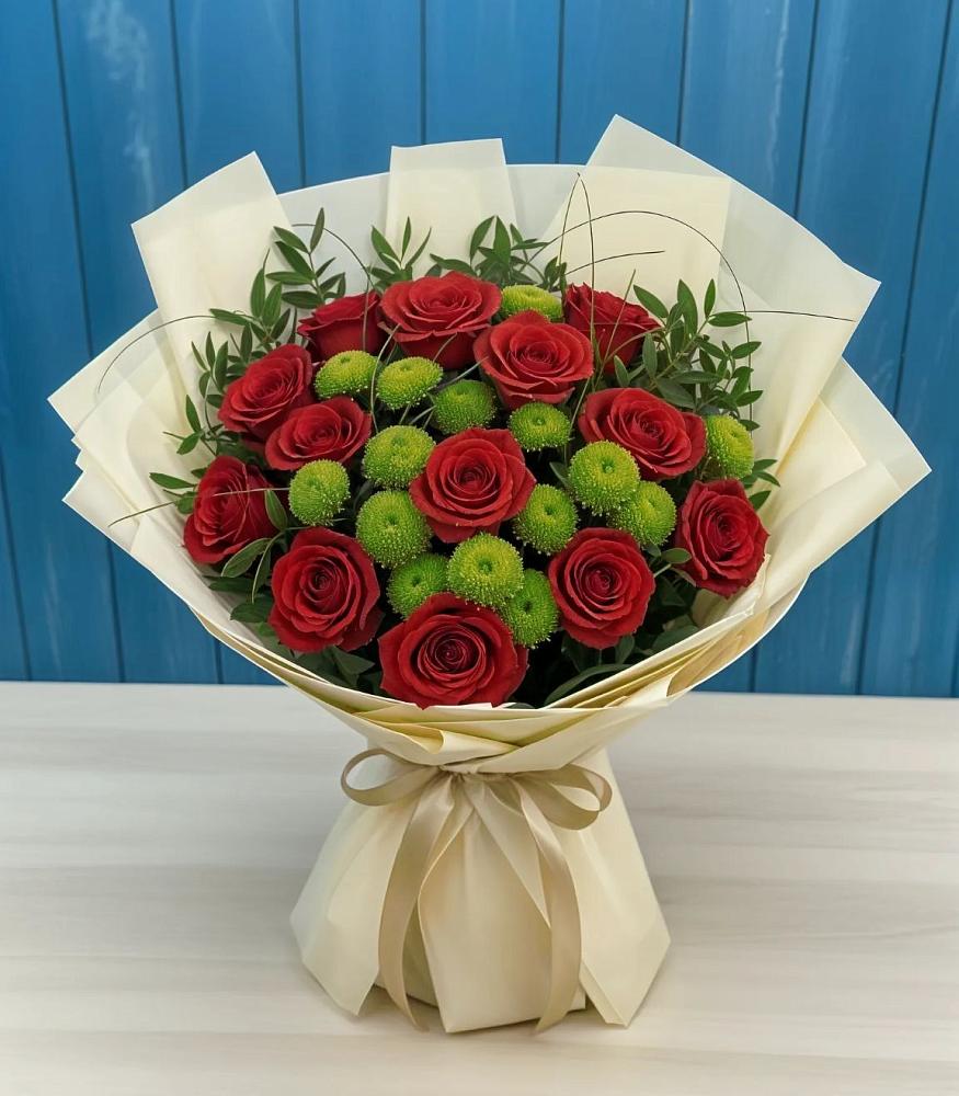 Букет цветов из: Розы и Хризантемы в Среднеуральске