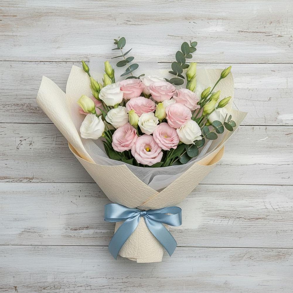 Букет цветов из: Лизиантусы в Среднеуральске